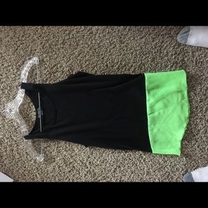 black tank top with neon green bottom